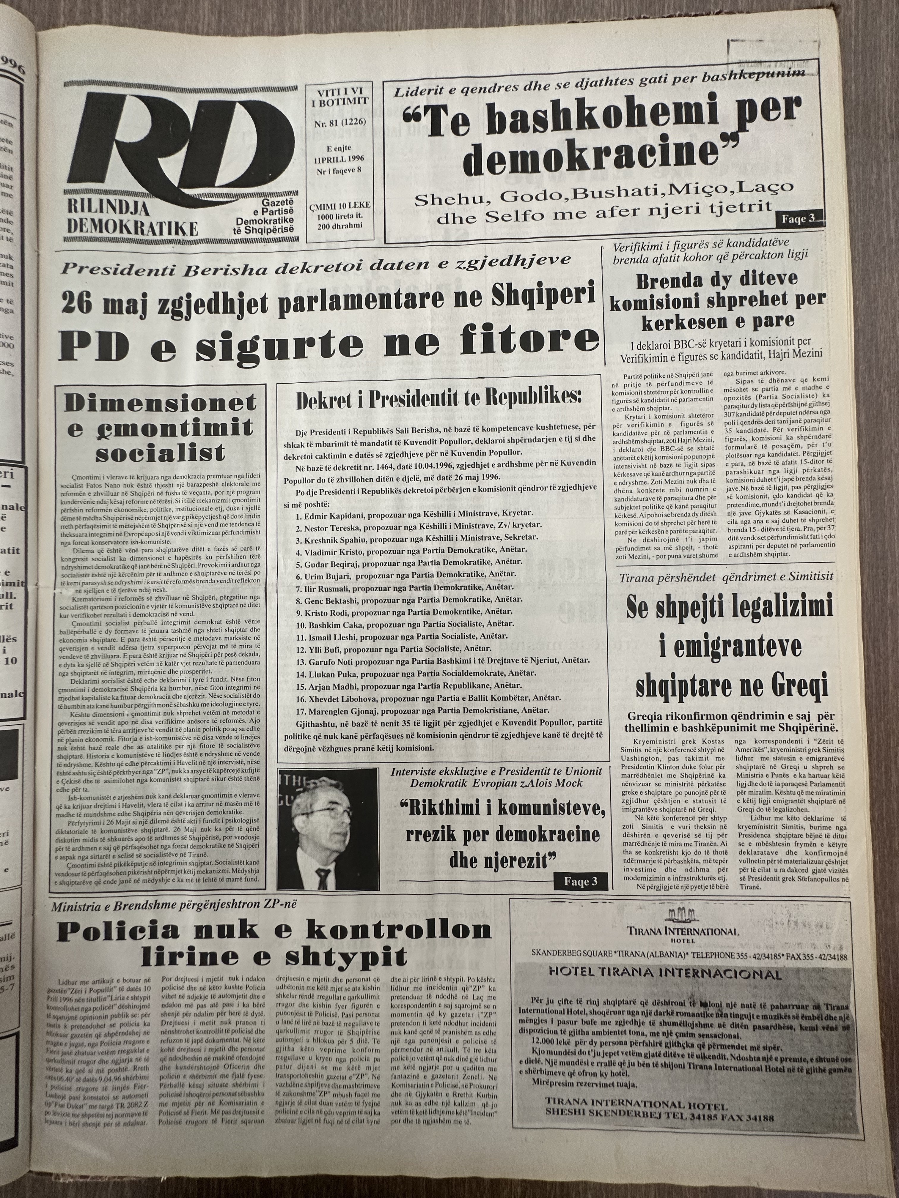 Rilindja Demokratike 1996-04-11